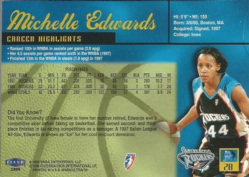 1999 Ultra WNBA #28 Michelle Edwards Back