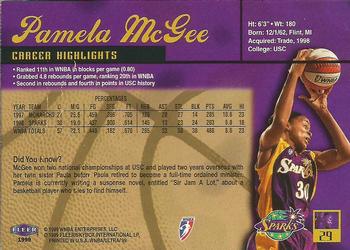 1999 Ultra WNBA #29 Pamela McGee Back