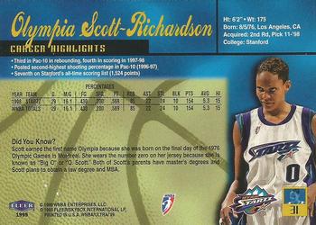 1999 Ultra WNBA #31 Olympia Scott-Richardson Back