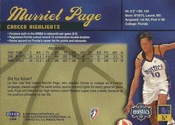 1999 Ultra WNBA #32 Murriel Page Back