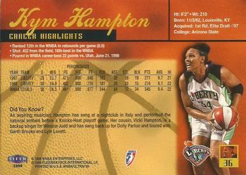 1999 Ultra WNBA #36 Kym Hampton Back