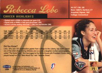 1999 Ultra WNBA #39 Rebecca Lobo Back