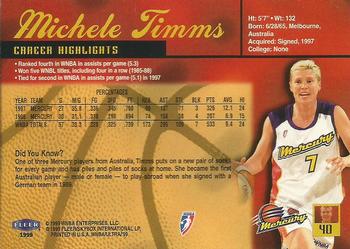 1999 Ultra WNBA #40 Michele Timms Back