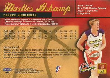 1999 Ultra WNBA #50 Marlies Askamp Back