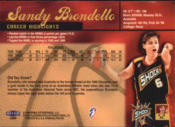 1999 Ultra WNBA #52 Sandy Brondello Back