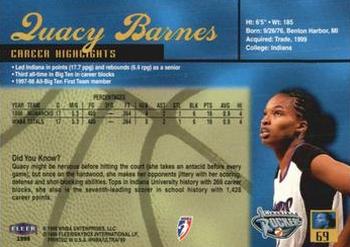 1999 Ultra WNBA #69 Quacy Barnes Back