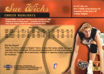 1999 Ultra WNBA #70 Sue Wicks Back