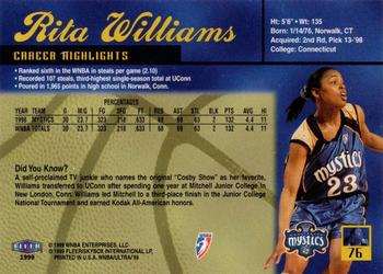 1999 Ultra WNBA #76 Rita Williams Back