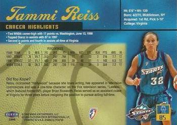 1999 Ultra WNBA #85 Tammi Reiss Back