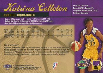 1999 Ultra WNBA #86 Katrina Colleton Back