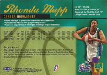 1999 Ultra WNBA #90 Rhonda Mapp Back