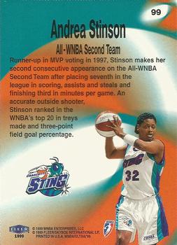 1999 Ultra WNBA #99 Andrea Stinson Back