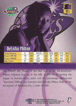 1999 Ultra WNBA #115 DeLisha Milton Back