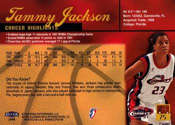 1999 Ultra WNBA #75 Tammy Jackson Back