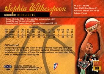 1999 Ultra WNBA #80 Sophia Witherspoon Back