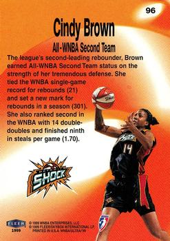 1999 Ultra WNBA #96 Cindy Brown Back