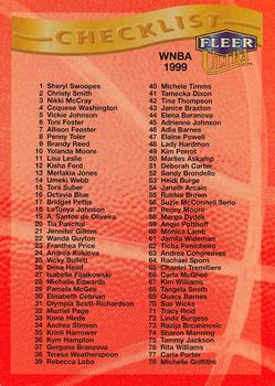 1999 Ultra WNBA #NNO Checklist Front