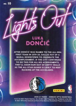 2020-21 Donruss Optic - Lights Out #10 Luka Doncic Back