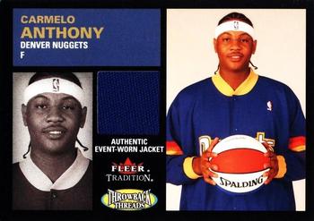 2003-04 Fleer Tradition - Throwback Threads Event Worn #TT-CA Carmelo Anthony Front