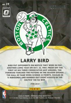 2020-21 Donruss Optic - Winner Stays Lime Green #19 Larry Bird Back