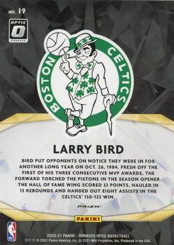 2020-21 Donruss Optic - Winner Stays Purple #19 Larry Bird Back