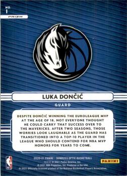 2020-21 Donruss Optic - Elite Dominators Holo #1 Luka Doncic Back