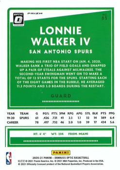 2020-21 Donruss Optic - Blue Velocity #83 Lonnie Walker IV Back