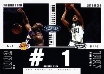 2003-04 Hoops Hot Prospects - Sweet Selections #5 SS Shaquille O'Neal / Tim Duncan Front