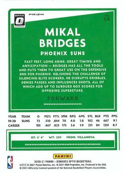 2020-21 Donruss Optic - Purple #54 Mikal Bridges Back