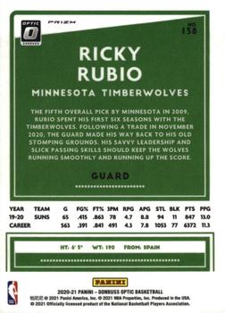 2020-21 Donruss Optic - Purple #138 Ricky Rubio Back