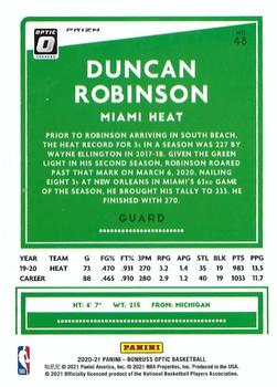 2020-21 Donruss Optic - Silver Pulsar #48 Duncan Robinson Back