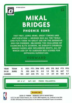 2020-21 Donruss Optic - Silver Pulsar #54 Mikal Bridges Back
