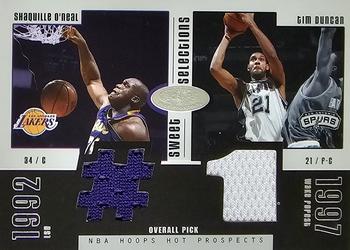 2003-04 Hoops Hot Prospects - Sweet Selections Game-Used Jerseys #SS-SO/TD Shaquille O'Neal / Tim Duncan Front
