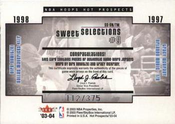 2003-04 Hoops Hot Prospects - Sweet Selections Game-Used Jerseys #SS-DN/TM Dirk Nowitzki / Tracy McGrady Back