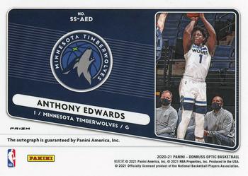 2020-21 Donruss Optic - Signature Series Green #SS-AED Anthony Edwards Back