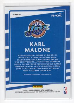 2020-21 Donruss Optic - Fast Break Signatures #FB-KML Karl Malone Back