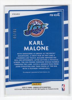2020-21 Donruss Optic - Fast Break Signatures Gold #FB-KML Karl Malone Back