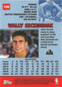 1999-00 Bowman's Best #106 Wally Szczerbiak Back