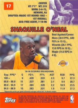 1999-00 Bowman's Best #17 Shaquille O'Neal Back