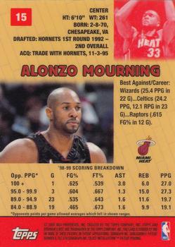 1999-00 Bowman's Best #15 Alonzo Mourning Back