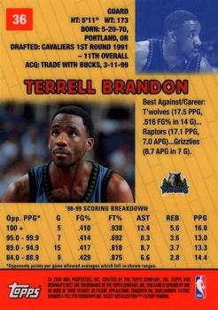 1999-00 Bowman's Best #36 Terrell Brandon Back