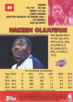 1999-00 Bowman's Best #40 Hakeem Olajuwon Back