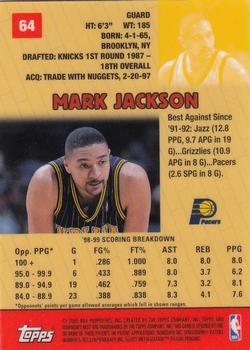 1999-00 Bowman's Best #64 Mark Jackson Back