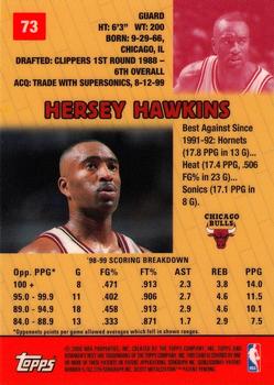 1999-00 Bowman's Best #73 Hersey Hawkins Back