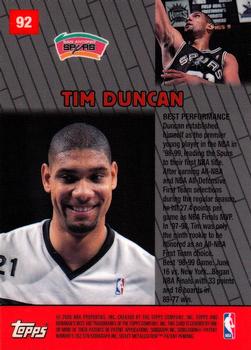 1999-00 Bowman's Best #92 Tim Duncan Back