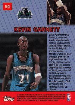 1999-00 Bowman's Best #94 Kevin Garnett Back