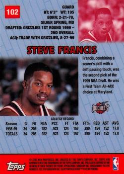 1999-00 Bowman's Best #102 Steve Francis Back