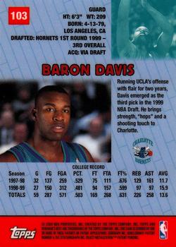 1999-00 Bowman's Best #103 Baron Davis Back