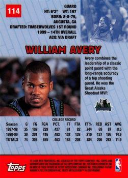 1999-00 Bowman's Best #114 William Avery Back
