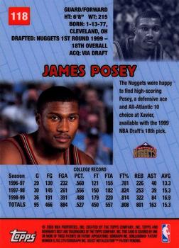 1999-00 Bowman's Best #118 James Posey Back